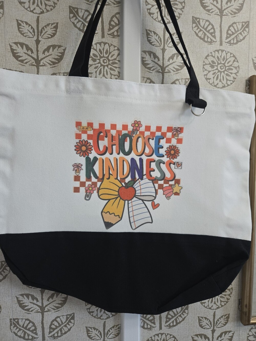 Choose Kindness Canvas Tote Bag - White & Black